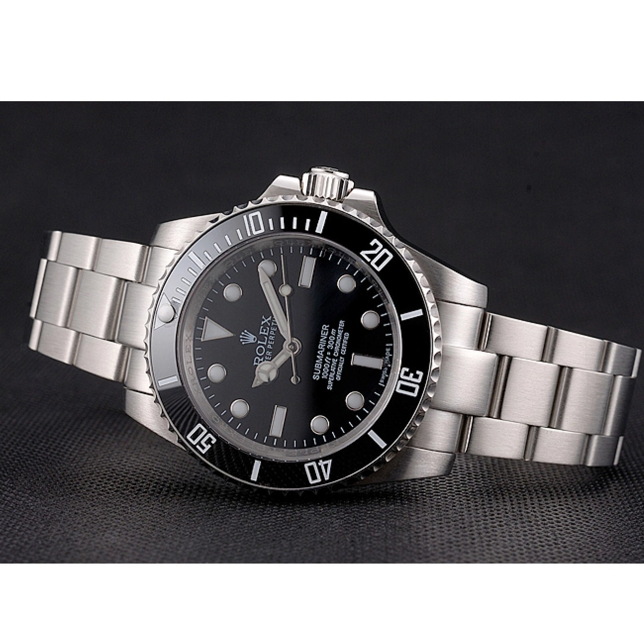 Rolex copies cheap Case Stainless Black Date Steel Rolex Bezel Bracelet Swiss Dial And And Submariner No 0824